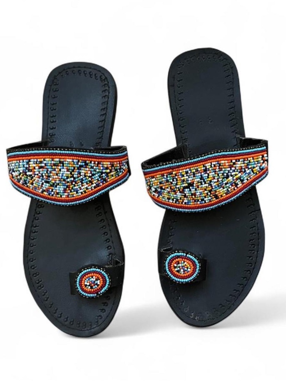 African Maasai Beaded Sandals Size 8